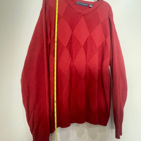 OSCAR DE LA RENTA SWEATER KNITTED 100% COTTON SZ XXL RED JUMPER AESTHETIC CORE - Picture 9 of 14